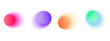 © YEVHENIIA - Noise abstract shapes gradient set. Vivid ombre transition forms pack. Translucent blurry creative drops. Light blur color background for modern design projects, trendy art, or presentation.