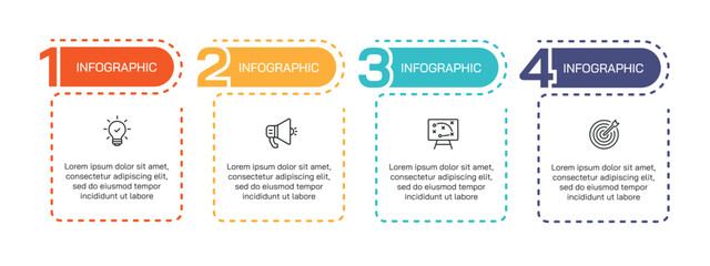 Wall Mural - steps business data visualization timeline process infographic template design with icons. simple in