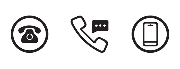 Modern Icons of Telephony Devices for Digital and Web Use  