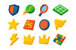 © LOBSTER LARRY - Colorful 3d icons set featuring sports, gaming, and crown symbols