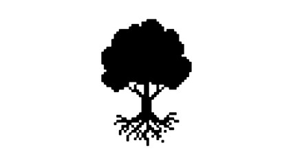 Pixel tree with transparent background