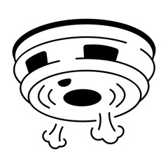 Canvas Print - A sketchy style icon showing a smoke detector
