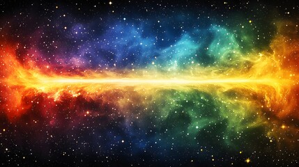 Wall Mural - Vibrant colorful cosmic nebula with countless stars glowing against a dark background