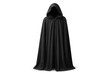 © PNG Kingdom  - Mysterious figure wearing a long black cloak and hood against a transparent background, creating an ominous and enigmatic presence