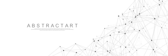 Wall Mural - Global network connection concept. Big data visualization. Social network communication in the global computer networks. Internet technology. Business. Science. Vector illustration