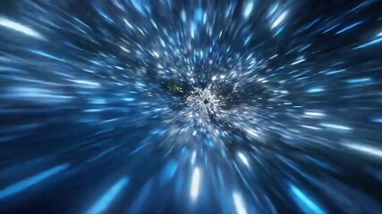 Wall Mural - Abstract Blue Light Burst Energy Explosion, Futuristic Speed Motion with Glowing Streaks and Dynamic Cosmic Space, Hyperspace Travel Science Fiction Adventure, Vibrant Digital Art Style