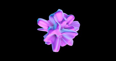 Abstract pink and blue wavy shape. Seamless loop. 3D animation. Ideal for uses as a cool background for titles, videos, animations, presentation, advertisement	
