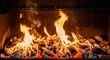 © Ai stock - Vibrant orange and yellow flames dance over glowing charcoal briquettes in a barbecue grill. Perfect for themes of grilling, outdoor cooking, heat, energy, and cozy warmth.