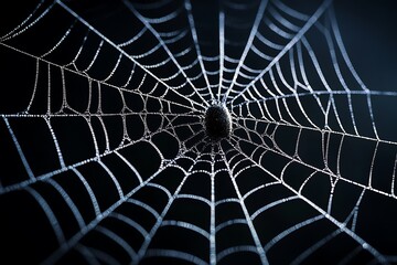An abstract Halloween pattern formed by luminous web-like strands