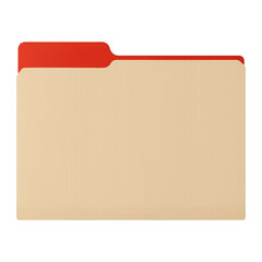 Wall Mural - PNG Red-tabbed beige file folder
