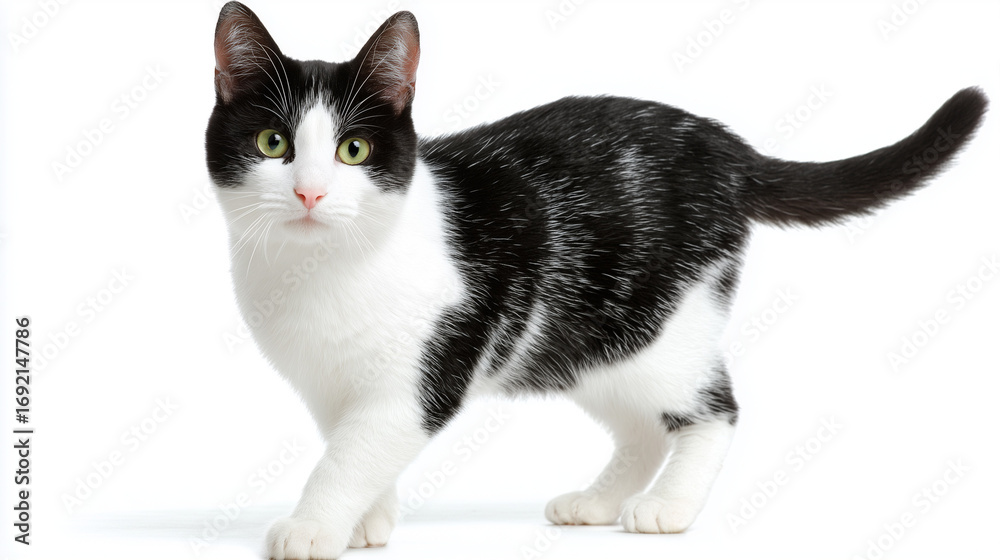 ハチワレ横向き】マリオネット ネコ ハチワレ 知育玩具