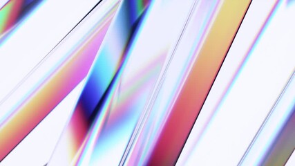 Wall Mural - Abstract animation, 3d render of rotating glass shapes on a light background, 4k seamless looped video