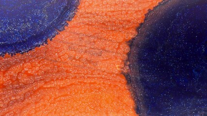 Wall Mural - Vibrant Blue Mixed With Orange Color With Glittery Effect. Abstract