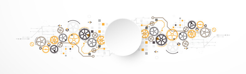 Wall Mural - abstract technology background. cogwheels theme. vector illustration