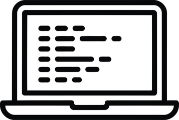 laptop with programming code icon for software development on transparent background png
