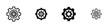 © Andrei - Set of black gear icons for settings, options, and mechanical processes isolated on a white background