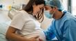 © Patrick - Pregnant woman and supportive partner bonding in hospital during labor with love, encouragement and anticipation for childbirth and family arrival