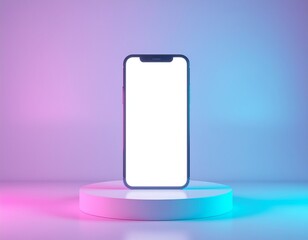 Stunning smartphone with blank screen display for modern app promotion and vibrant digital marketing campaign use