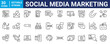© Ruslan Ivantsov - Social media marketing web line icon set. Containing like, message, profile, social network, video, comment, sharing, media.
