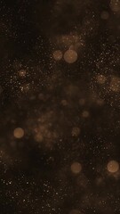 Wall Mural - Luxury background with glittering shiny gold particles and shimmering bokeh light spheres. Elegant golden vertical background ideal for glamorous events, award ceremonies or talent shows. 