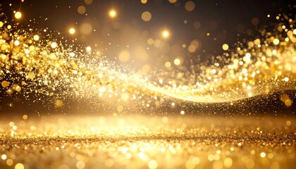 Golden shimmering background with bokeh