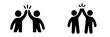 © icon_art - High five icon set with two people celebrating success or agreement, a simple black silhouette symbol for teamwork and partnership