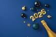 © ActionGP - Golden numbers and ornaments arranged with champagne bottle, symbolizing New Year's Eve 2026