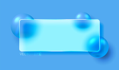 Wall Mural - glass frame with colored spheres on background. vector illustration