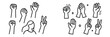 © Mark - Diverse set of human hand gestures depicting various emotions and actions like protest, peace, victory, and open communication