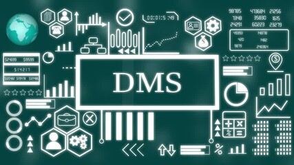 DMS business concept. Network connections, futuristic technology DMS concept. Technology, Internet and network concept animation technology background 4k video