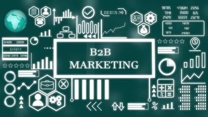 B2B MARKETING business concept. Network connections, futuristic technology B2B MARKETING concept. Technology, Internet and network concept animation technology background 4k video