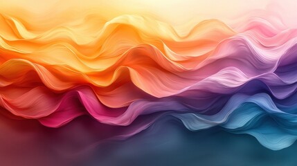 Wall Mural - Abstract colorful flowing waves, vibrant gradient.
