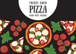 © DiViArts - Italian Pizza Margarita.Italian food. Vector illustration. Hand drawn flat food style.  Top view. Menu, package, logo, design template.