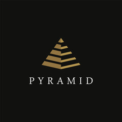 Wall Mural - golden pyramid abstract element logo template design