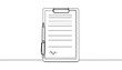© Santri - Simple outline drawing of a clipboard with document and pen