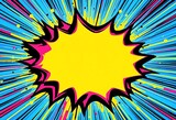 Vibrant comic book style explosion background with bright colors and bold lines,  bang,   kaboom
