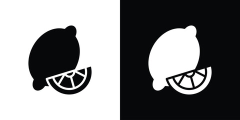 Lemon icon flat design. Eps 10