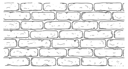 Illustration of a brick wall pattern with detailed line art design work