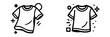 © Andrei - Black and white line art icons of clean and dirty t-shirts for laundry service or washing concept isolated on white