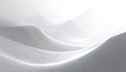 Abstract white and gray wavy lines and dots