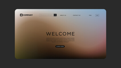 Modern website welcome page design, inviting users to explore company information and resources