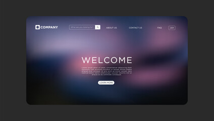 Modern website welcome page with elegant design and call to action for user engagement