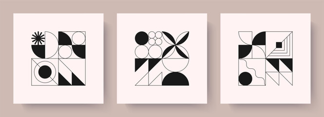 Wall Mural - geometric abstract pattern designs.brutal inspired arts with simple modular shapes and forms.trendy 