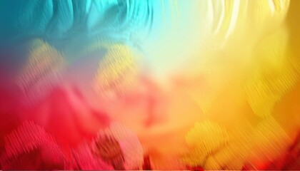 Wall Mural - vivid abstract wave of fiery yellow red and blue gradients with soft flowing textures and glowing motion for wallpaper or banner
