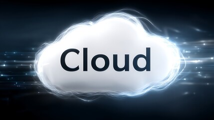 Wall Mural - glowing cloud with the word 
