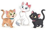 Set of different cat characters