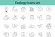 © Shahed - Collection of hand drawn ecology icons representing environmental protection and sustainability concepts