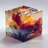  colourful ice cube on a diffrent shaoes