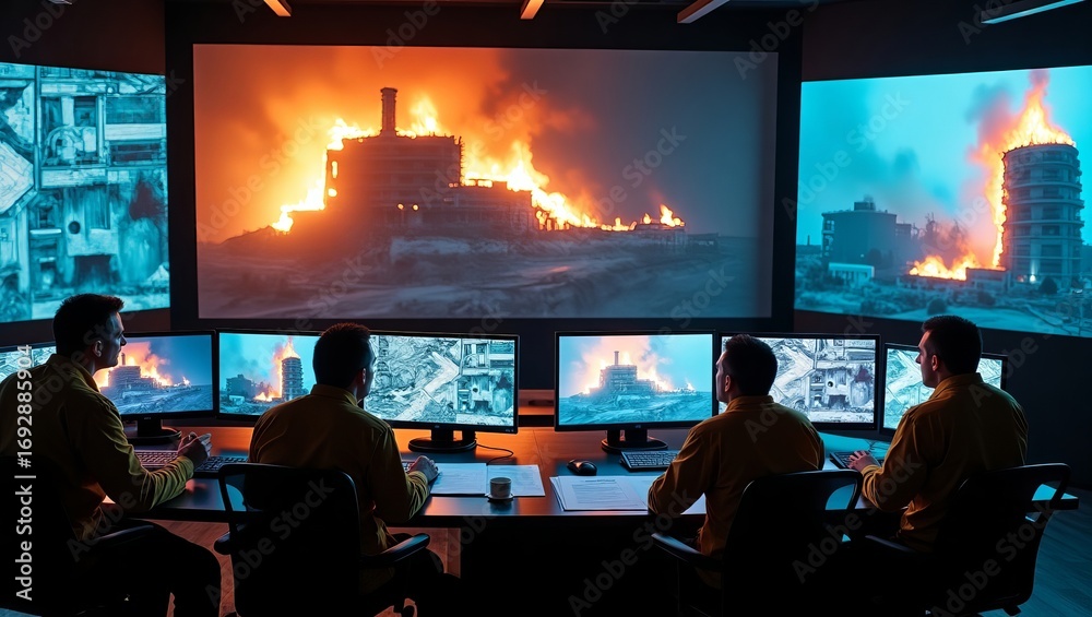 Battlefield Intelligence Visual Example Military intelligence officers monitor unfolding combat operations and ...