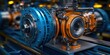 © Artem - Intricate industrial machine design with colorful details of mechanical components.